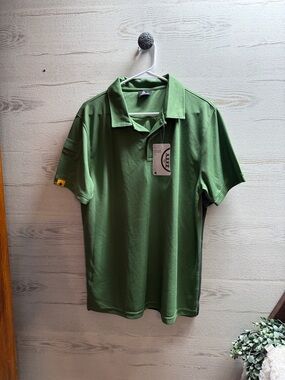 NWT ZITY performance polo golf shirt green size L.